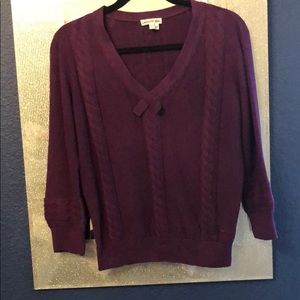 Lacoste purple vneck sweater size small